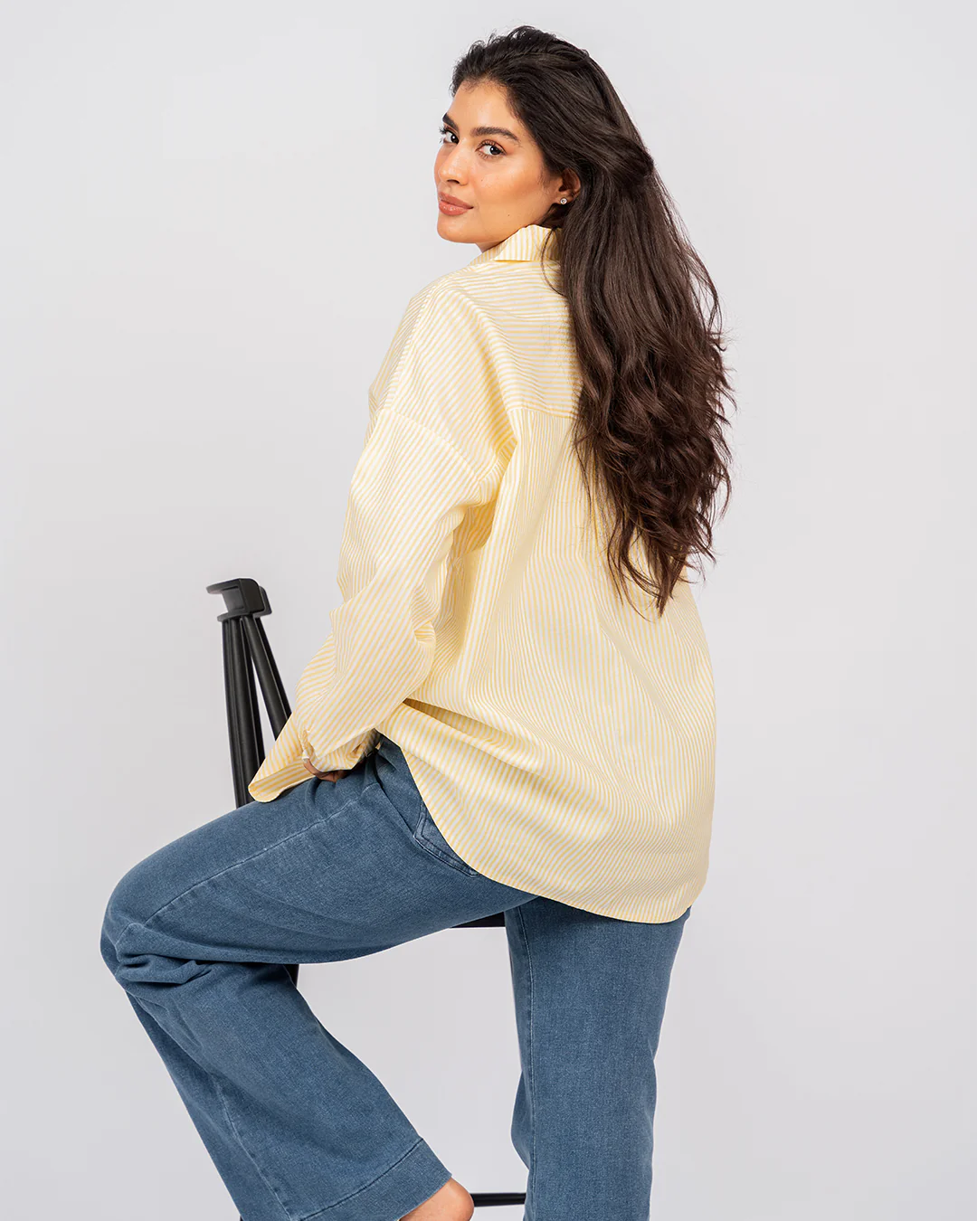 Chemise oversize rayée à manches longues - Image 13