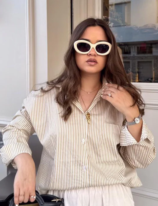 Chemise oversize rayée à manches longues - Image 17