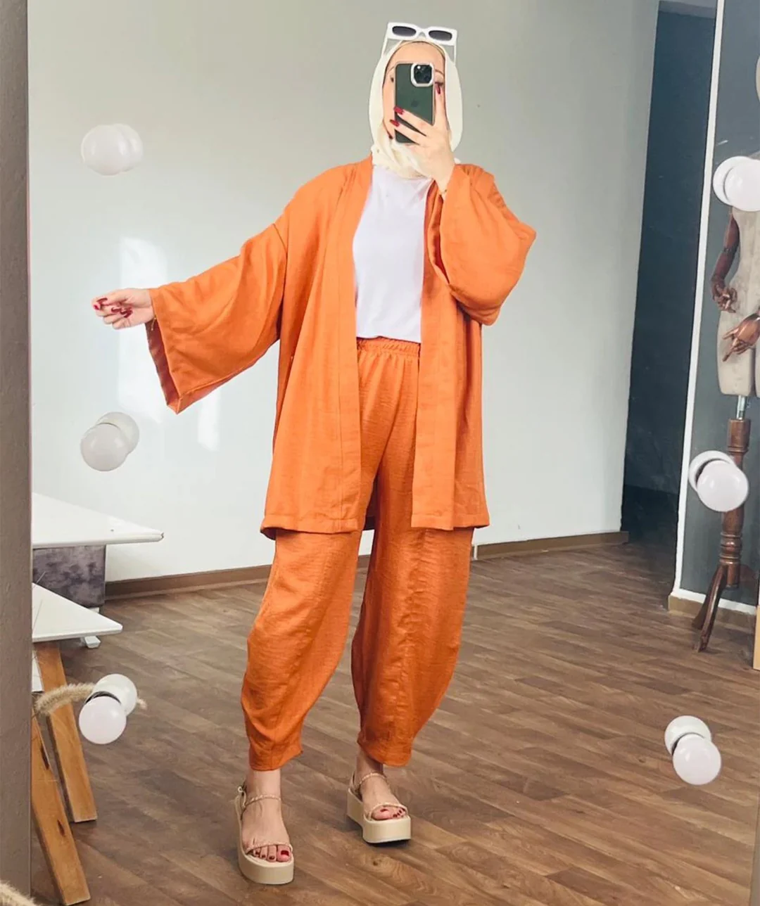 Ensemble kimono court en lin - Image 10