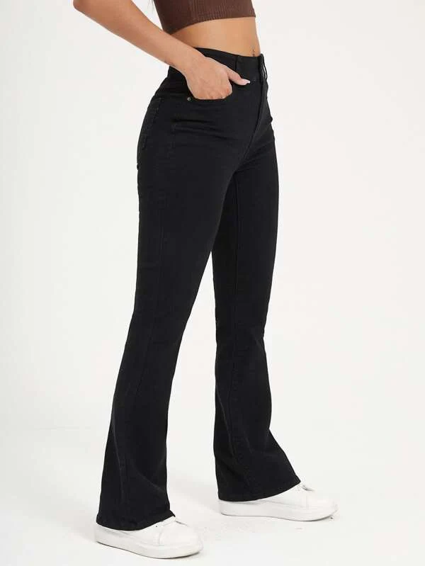 Jean Flare Taille Haute Noir - Image 4
