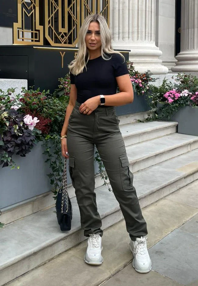 Pantalon Cargo Droit Taille Haute - Image 8