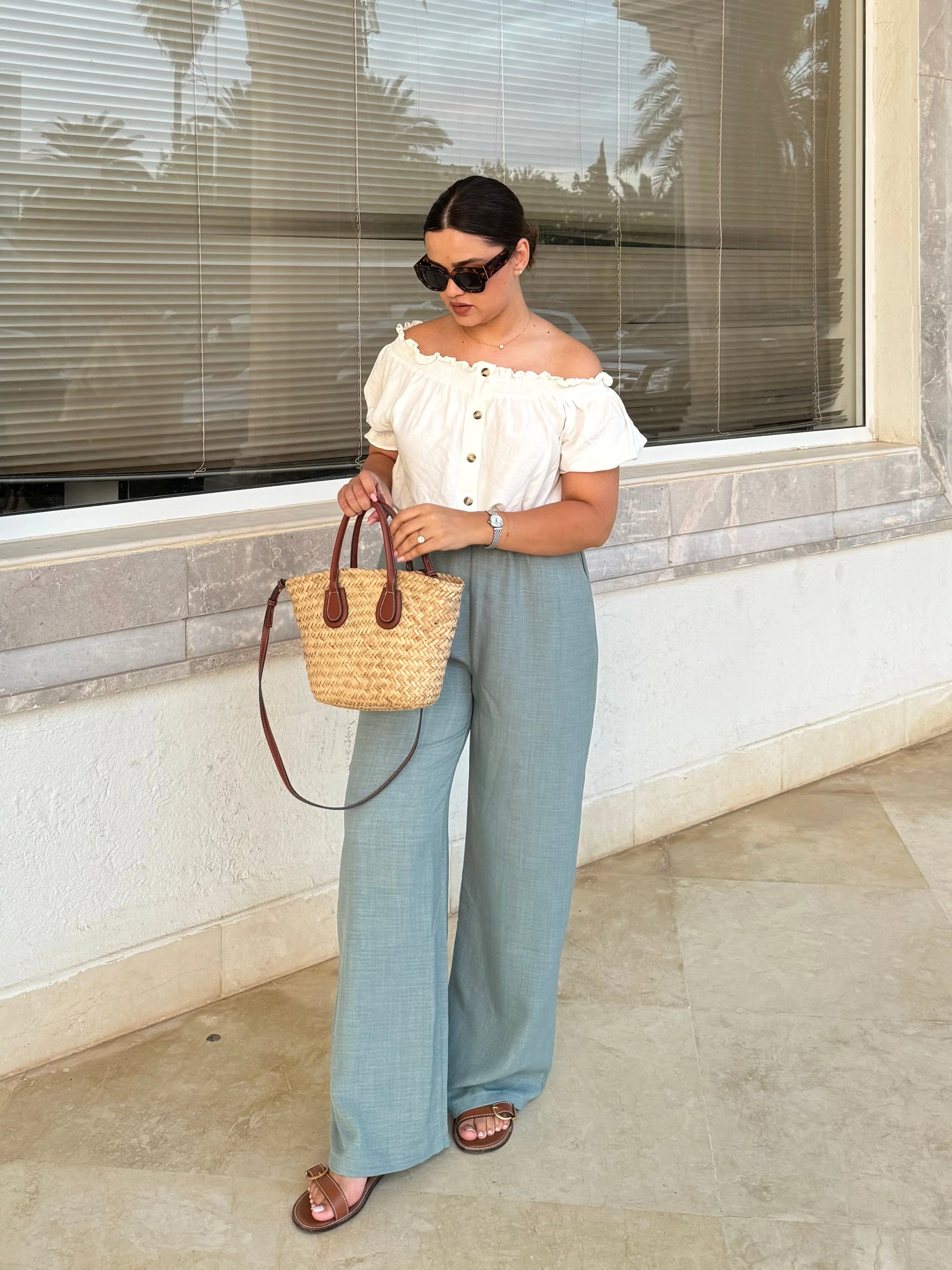 Pantalon en lin à taille élastique - Image 12