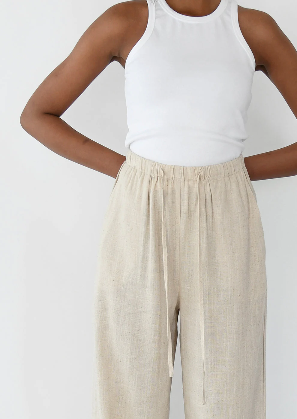Pantalon en lin à taille élastique - Image 5