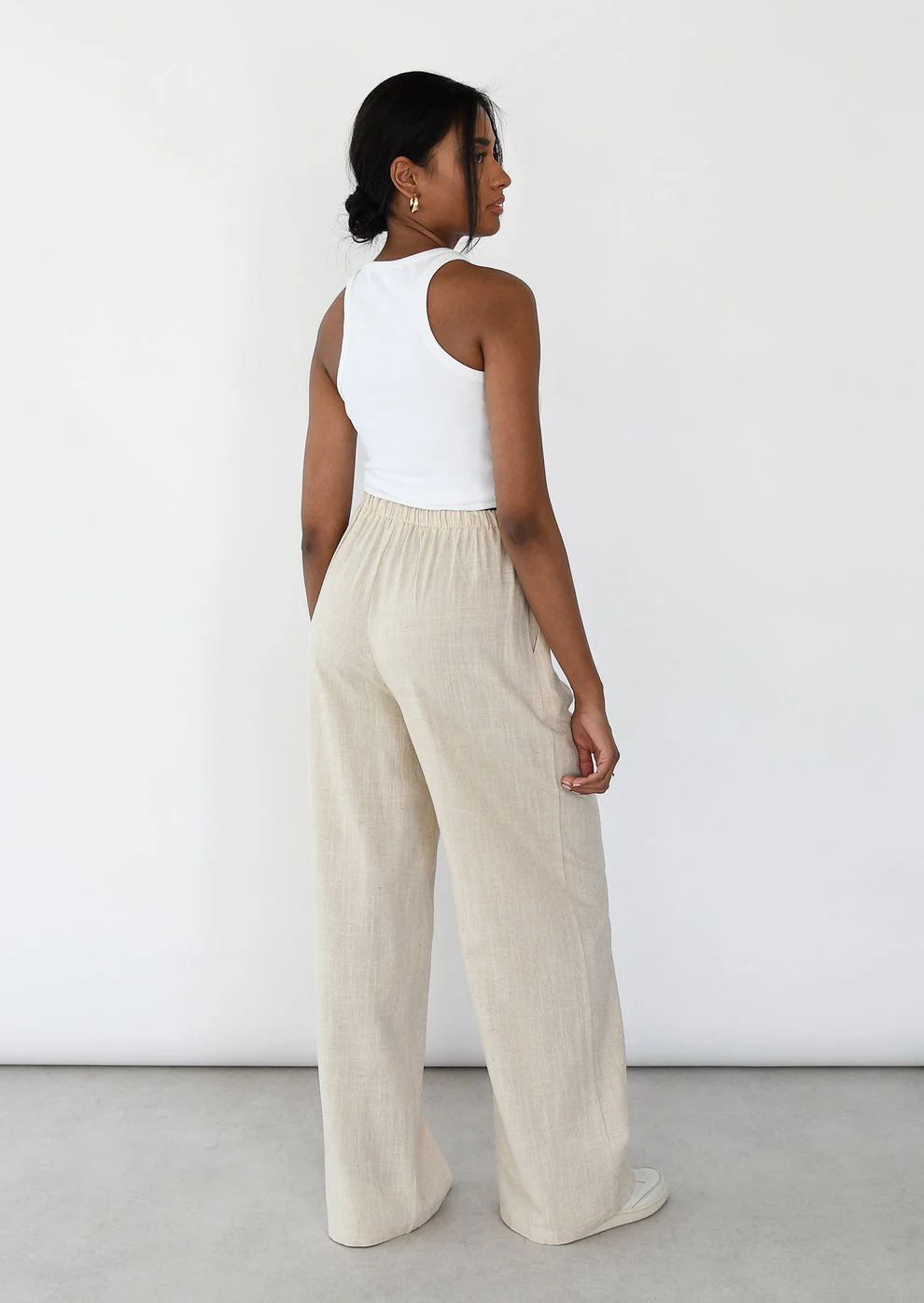 Pantalon en lin à taille élastique - Image 6