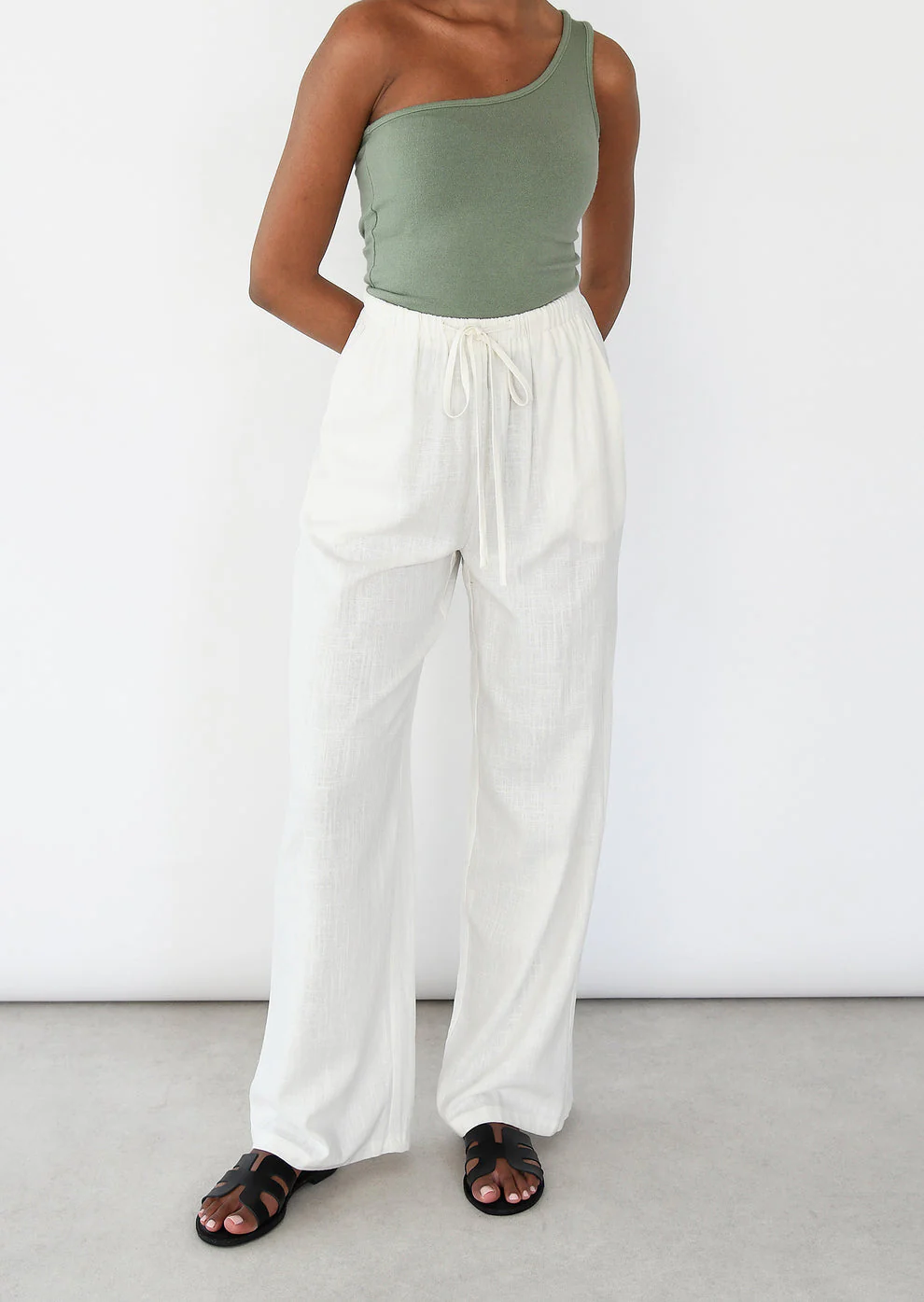Pantalon en lin à taille élastique - Image 7